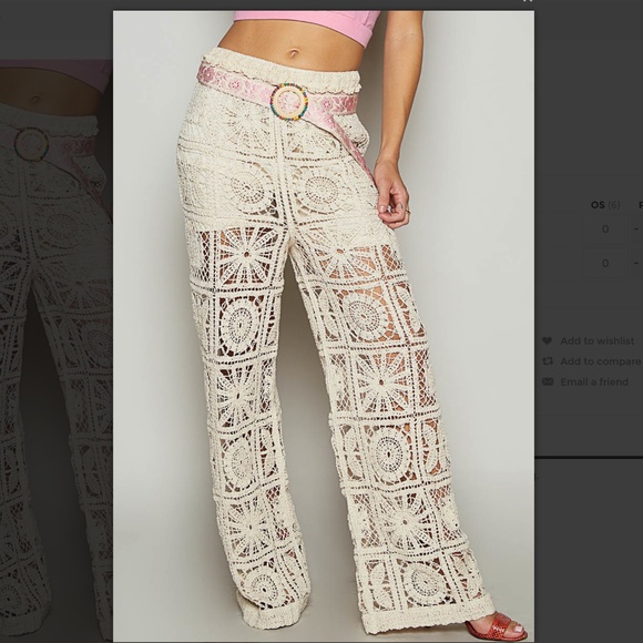 POL Pants - POL “ Dianna 2 “ POL Crochet Straight Leg Pants 59A